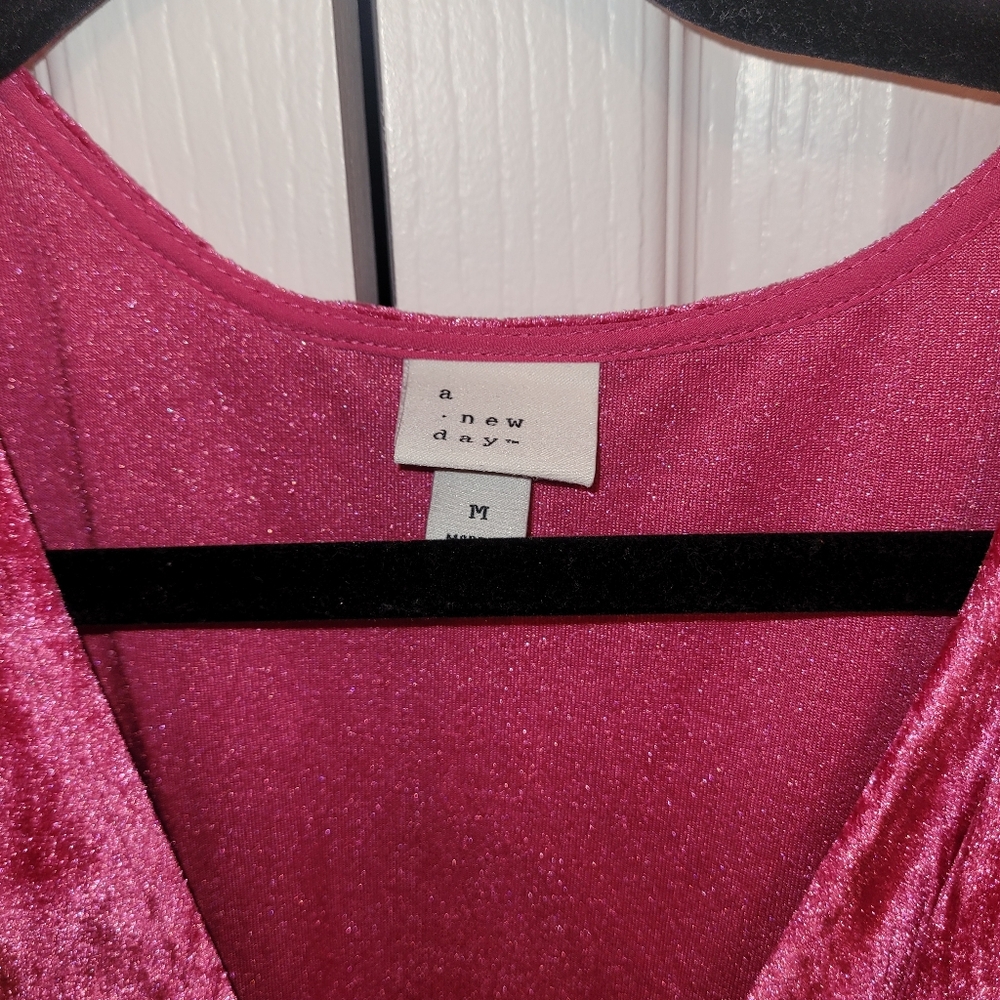a new day Fuchsia Velvet Long Sleeve Jumpsuit - Picture 3 of 3